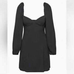 ARITZIA WILFRED Black Novella Mini Dress Long Sleeves In Sizes Small 4
